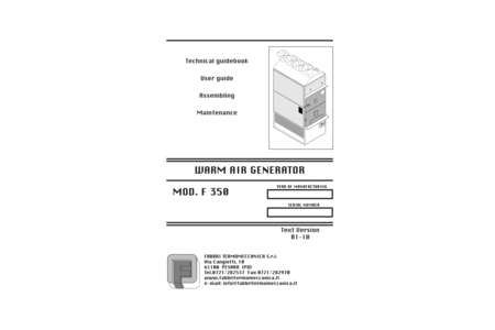 Operating & Installation Manual Fabbri F350